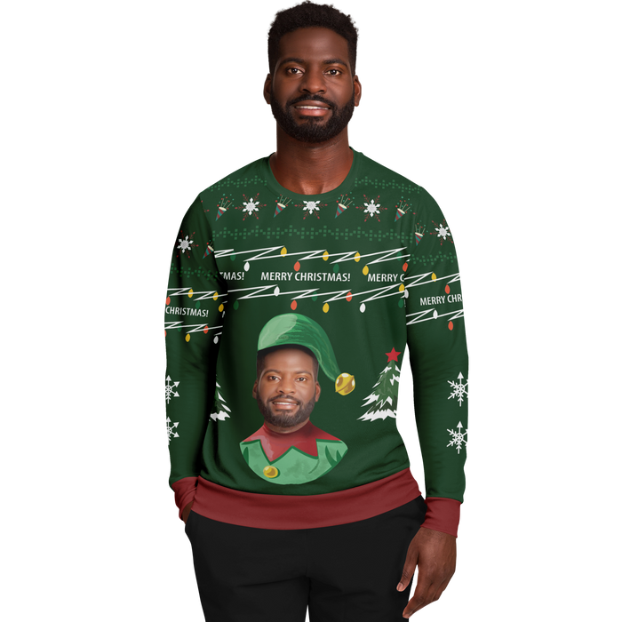 Hässlicher Weihnachtspullover elf (grüner Mann)