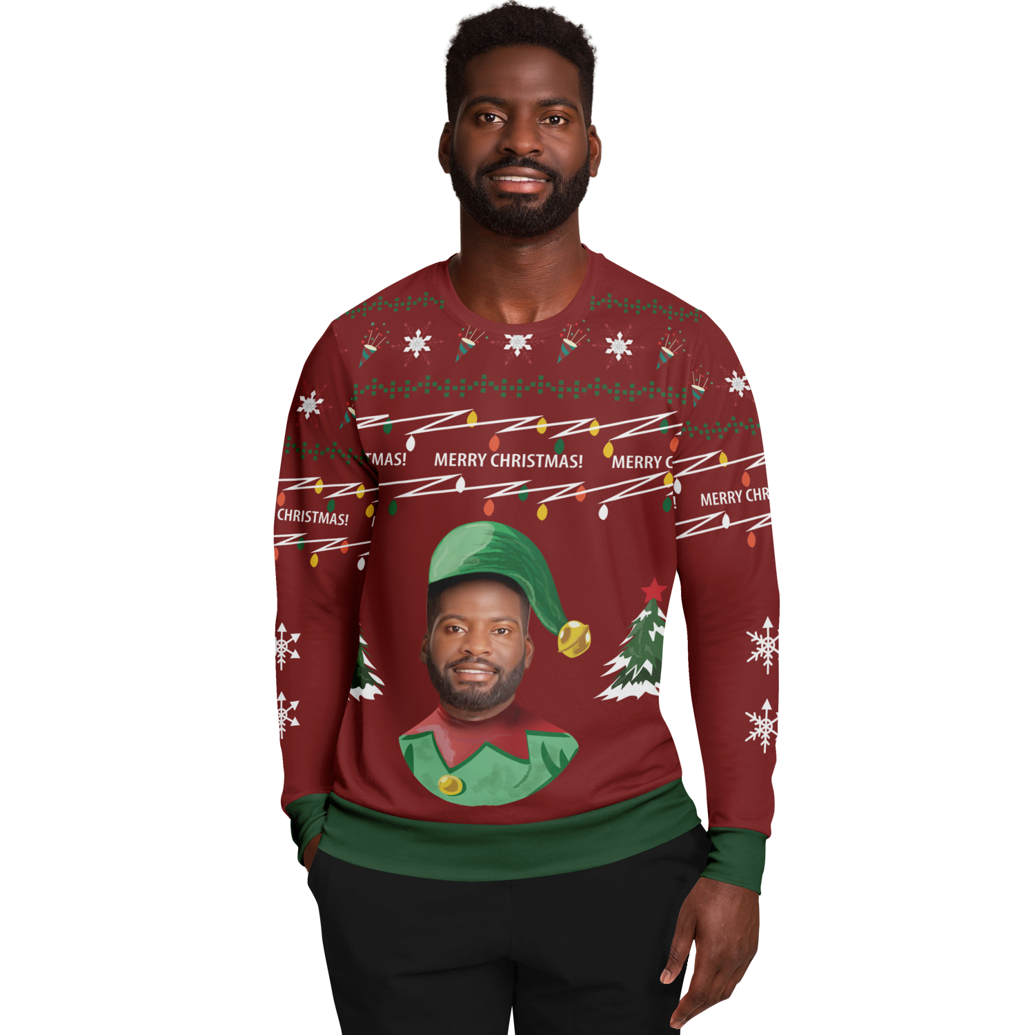 Hässlicher Weihnachtspullover elf (roter Mann)