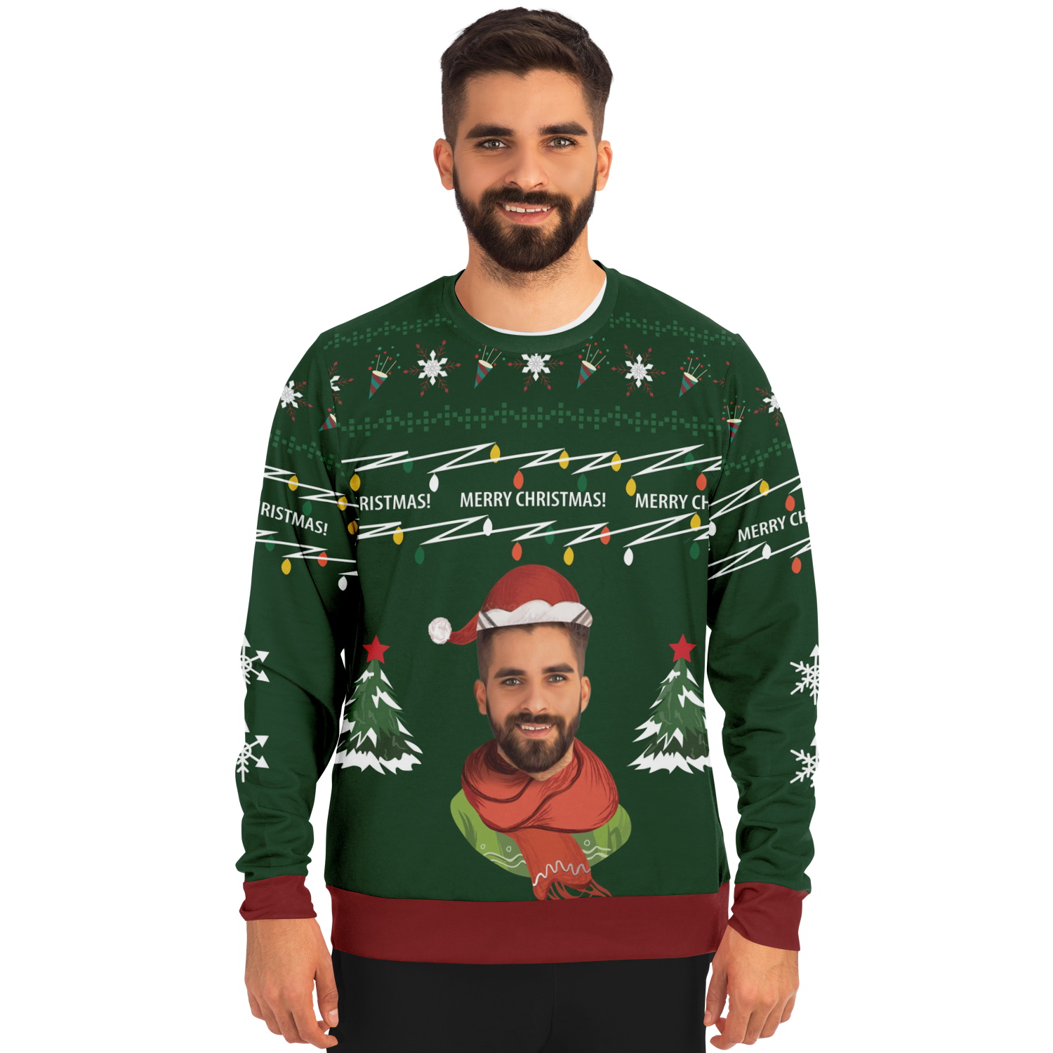 Hässlicher Weihnachtspullover (grüner Mann)